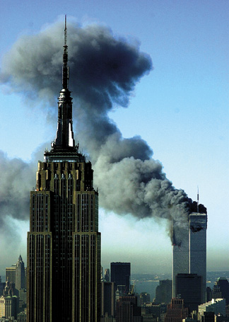 Associated Press Photo of World Trade Center in flames September 11 2001